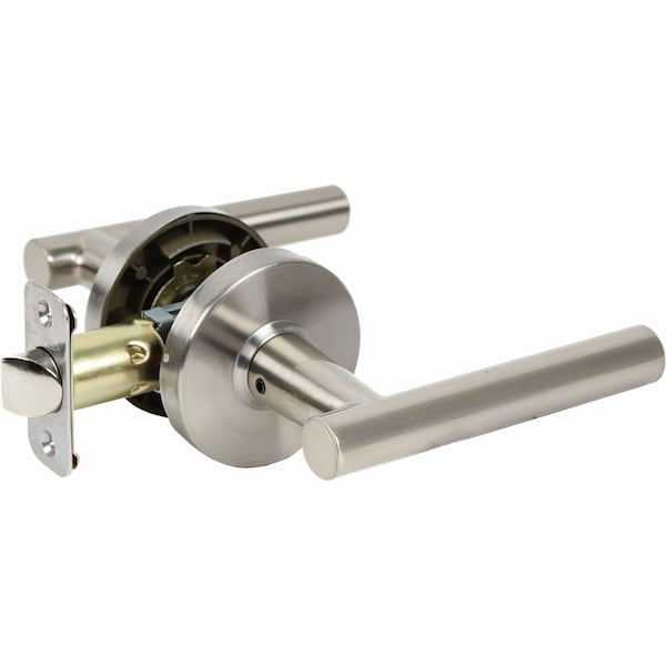 Pamex Mira Lever with Round Rose Passage Lockset Grade 3 Satin Nickel Finish FLTP03C - main